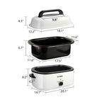 Superjoe 26QT Electric Roaster Oven, Stainless Steel, Self-Basting Lid Removable Insert Pot, Black