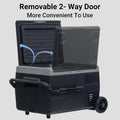 SMAD 12V/24V Car Fridge 50L Camping Mini Fridge Freezer, Quiet Electric Compressor Cool Box, Black