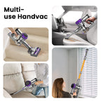 Cordless Vacuum Cleaner, 350W 35Kpa Powerful Stick Vacuum, with LED Display Free-Standing Vacuum Cleaners for Home Pet Hair Carpet Hard Floor S3 (Purple)