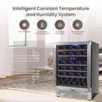 Garvee 24 Bottle Freestanding Wine Cooler Refrigerator with Glass Door for Bar, Party, Winery, Black
