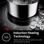 Empava 36 in. Electric Stove Induction Cooktops with 5 Power Boost Heating Elements Smooth Surface Vitro Ceramic Glass in Black