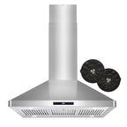 36 in. Lumin Collection Ductless Island Range Hood, Soft Touch Controls, LED Lights, Stainless Steel