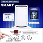 Advwin 1.07 Cu.ft Portable Washing Machine, 7.7 lbs Automatic Compact Washer & Spin Dryer Combo with Drain Pump, 8 Programs, Small Laundry Machine for Apartment, Dorm, RV, White