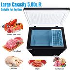 Chest Freezer 5.0 Cu. ft ,Deep Freezer with Energy Efficiency and Removable Storage Basket ,Perfect for Long-term Storage