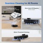 ECOVACS DEEBOT T30S AI Robot Vacuum and Mop - AI Camera, 11000Pa, ZeroTangle, TruEdge, Hot Water Mop
