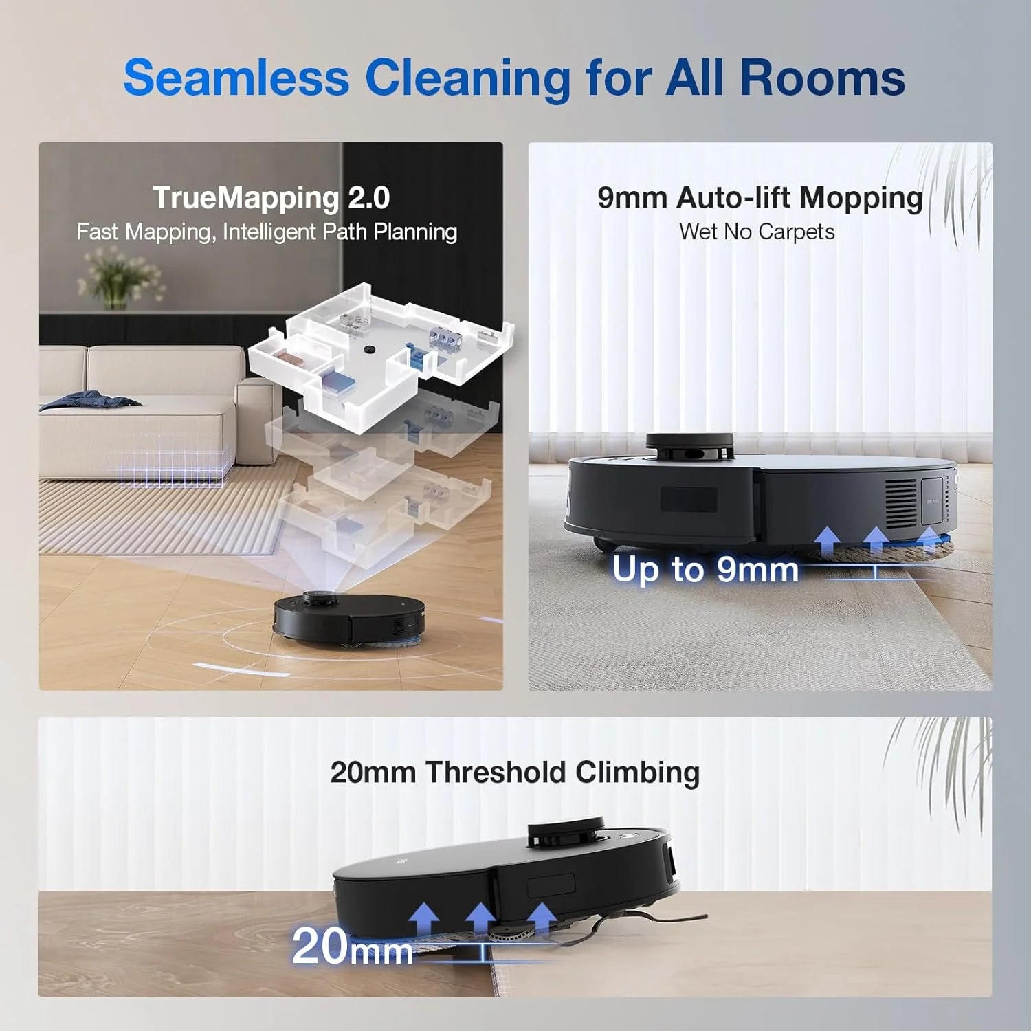 ECOVACS DEEBOT T30S AI Robot Vacuum and Mop - AI Camera, 11000Pa, ZeroTangle, TruEdge, Hot Water Mop