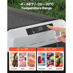 VEVOR Portable Car Refrigerator 53 Qt, 12V Portable Freezer with Single Zone, 12/24V DC & 110-240V AC Electric Cooler with -4�H-68�HCooling Range, for Car Truck Vehicle RV Boat Outdoor & Home use