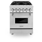 ZLINE 24 In. 2.8 Cu. Ft. Professional Dual Fuel Range In Stainless Steel With Brass Burners (RA-BR-24)