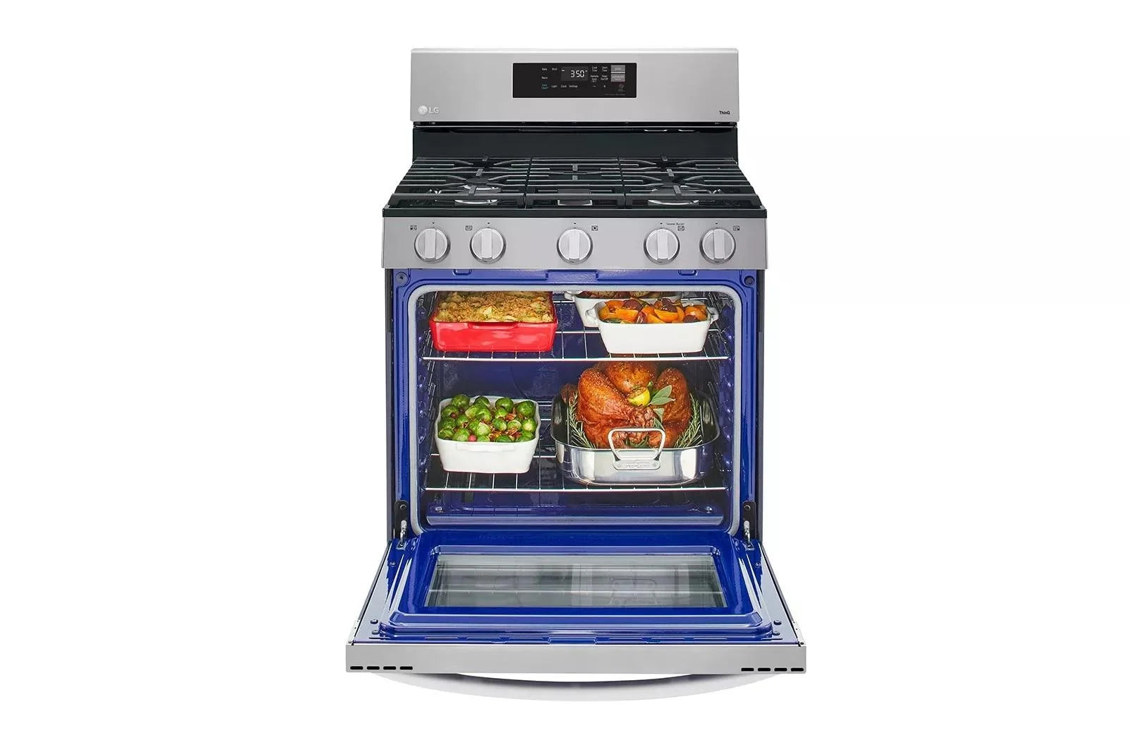LG LRGL5821S 5.8 Cu.Ft. Freestanding Gas Range with EasyClean and WideView Window - Stainless Steel