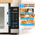 Hamilton Beach 1.6 Cu ft Sensor Cook Countertop Microwave Oven, 1100 Watts, Stainless Steel, New