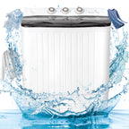 UbesGoo Compact Twin Tub Portable Mini Washing Machine 20lbs Total Washing Machine W/Drain Pump