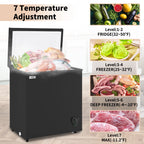 5 Cu ft Freezer, Chest Freezer,Black
