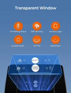 Ice Maker Countertop 2 Ice Sizes, 30 lbs Bullet Ice in 24H, Self-Clean, 9 Cubes in 5 Mins, FOHERE