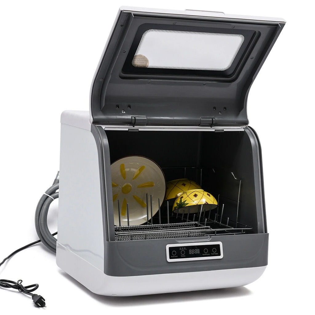 1.2KW Countertop Portable Countertop Dishwasher Compact Dishwasher 3 Programs