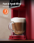 Single Serve Coffee Maker, Hot and Iced Coffee Machine for K-Cup Pods & Ground Coffee, 6 to 14 oz Brew Sizes, 50 oz Removable Water Tank, Bold Brew Setting, Stainless Steel, Black