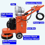 220V Concrete Ground Grinder Hand-push Dust-free Floor Grinding Polishing Machine Work Depth 0-3MM