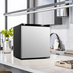 Simzlife 1.6 Cu.ft Mini Fridge with Freezer, Single Door Mini Refrigerator, Black