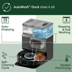 iRobot Roomba Plus 505 Combo Robot Vacuum & Mop AutoWash Dock, 2in1, Carpet & Hard Floors, Self Empties, Pads Extend, LiDAR, No Mopping Carpets, Heated Pad Drying, Model N185020