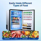 Sunmaki 12v Fridge RV Refrigerator, 116.2Qt(110L) Portable Car Refrigerator Dual Zone Cooling & Freezing, for Bedroom, Truck, Office, Outdoor, Black