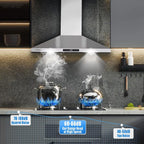 Wall Mount Range Hood 30 inch Stainless Steel Stove Hood Ducted Ductless Vent Hood Touch Control
