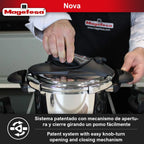 Magefesa Nova 4.2 Qt Stovetop Pressure Cooker �?Fast Cooking, Easy Locking, 18/10 Stainless Steel, Induction Compatible, 5 Safety Features, 11.6 PSI