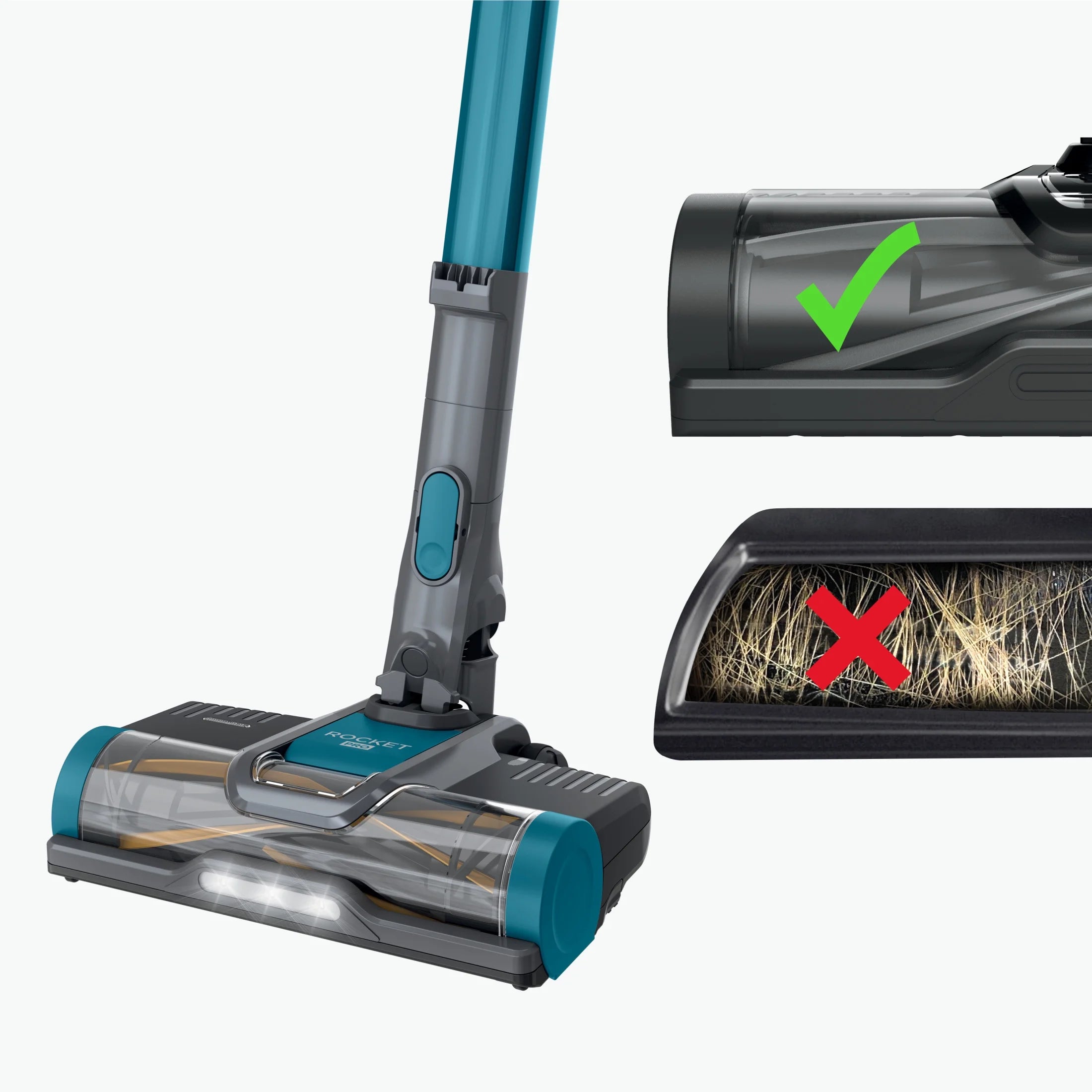 Shark Pet Pro Bagless Cordless Stick Vacuum, Carpets and Hardfloors, Powerfins Brushroll, No Hair Wrap, Up to 40 Min Runtime, XL Dust Cup, IZ240 Teal