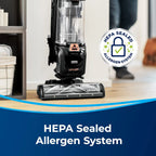 BISSELL SurfaceSense Allergen Lift-Off Pet, Bagless, Upright Vacuum, Pet Friendly, Surface Detect Technology, LED Headlights, Tangle-Free Brush Roll, 3415, Black & Copper