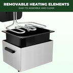 SUSTEAS 5.3 Qt Electric Deep Fryer with 3-Baskets for Home, 1800W, Timer & Temp Control, Stainless Steel & Black