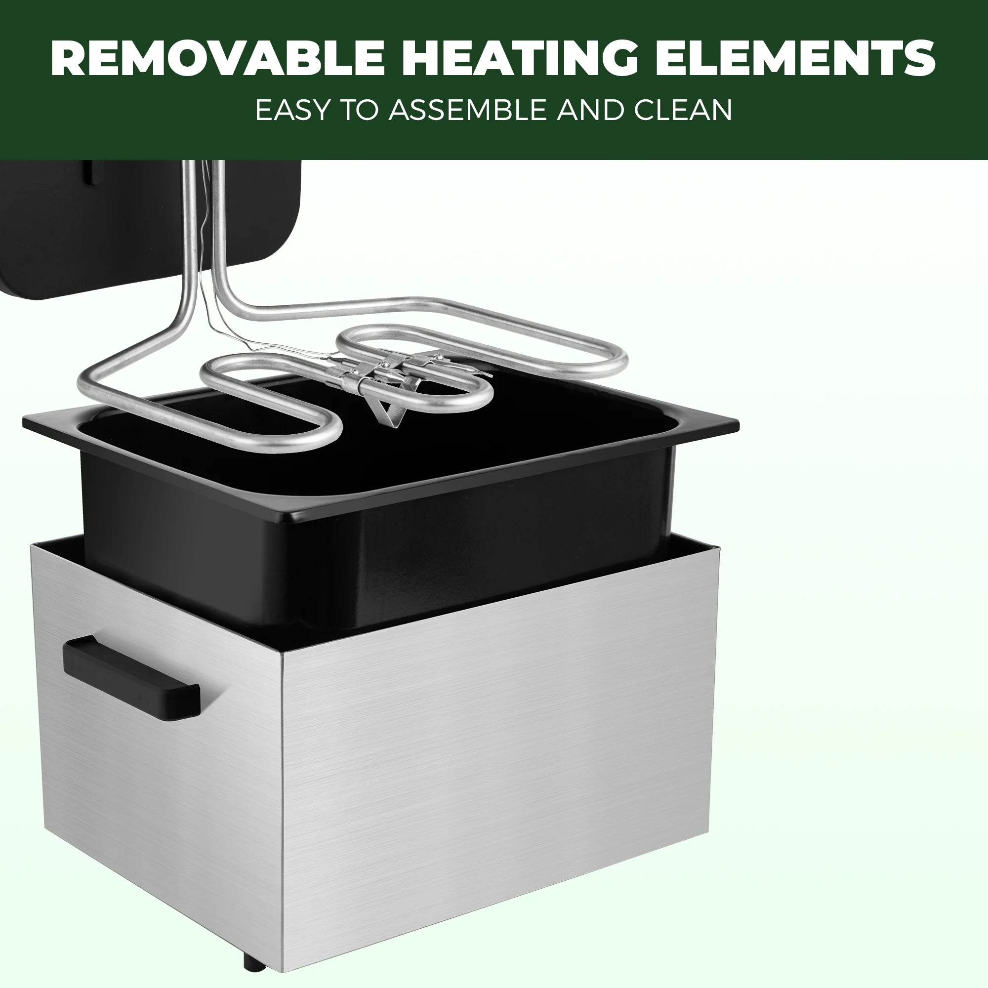 SUSTEAS 5.3 Qt Electric Deep Fryer with 3-Baskets for Home, 1800W, Timer & Temp Control, Stainless Steel & Black