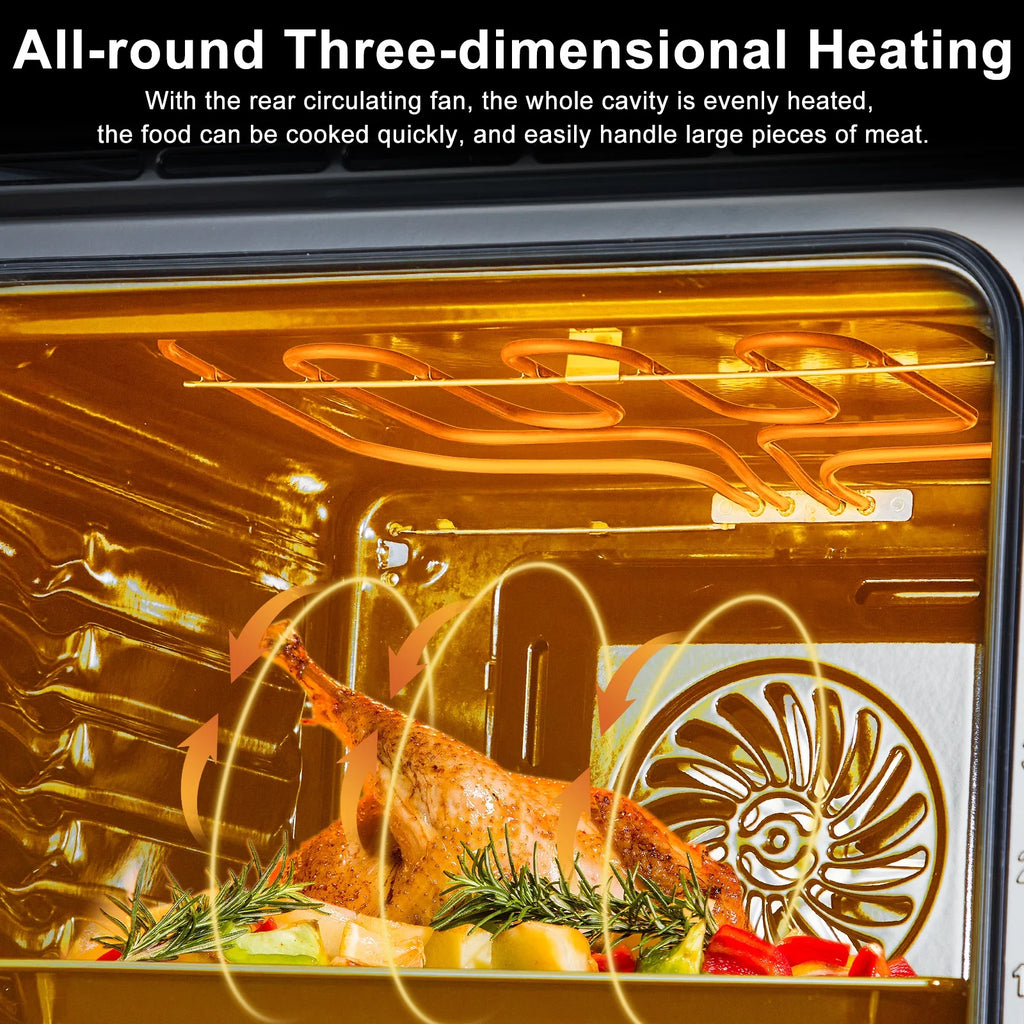 Garvee 24" Single Wall Oven, 2.5 Cu.ft Electric Wall Oven with Mechanical Knobs, Convection Wall Oven in Stainless Steel, 3000W, 240V, Black