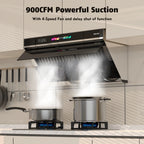 30 inch 900 CFM Convertible Under Cabinet Range Hood with  Charcoal Filter, Voice/Gesture/Touch Control