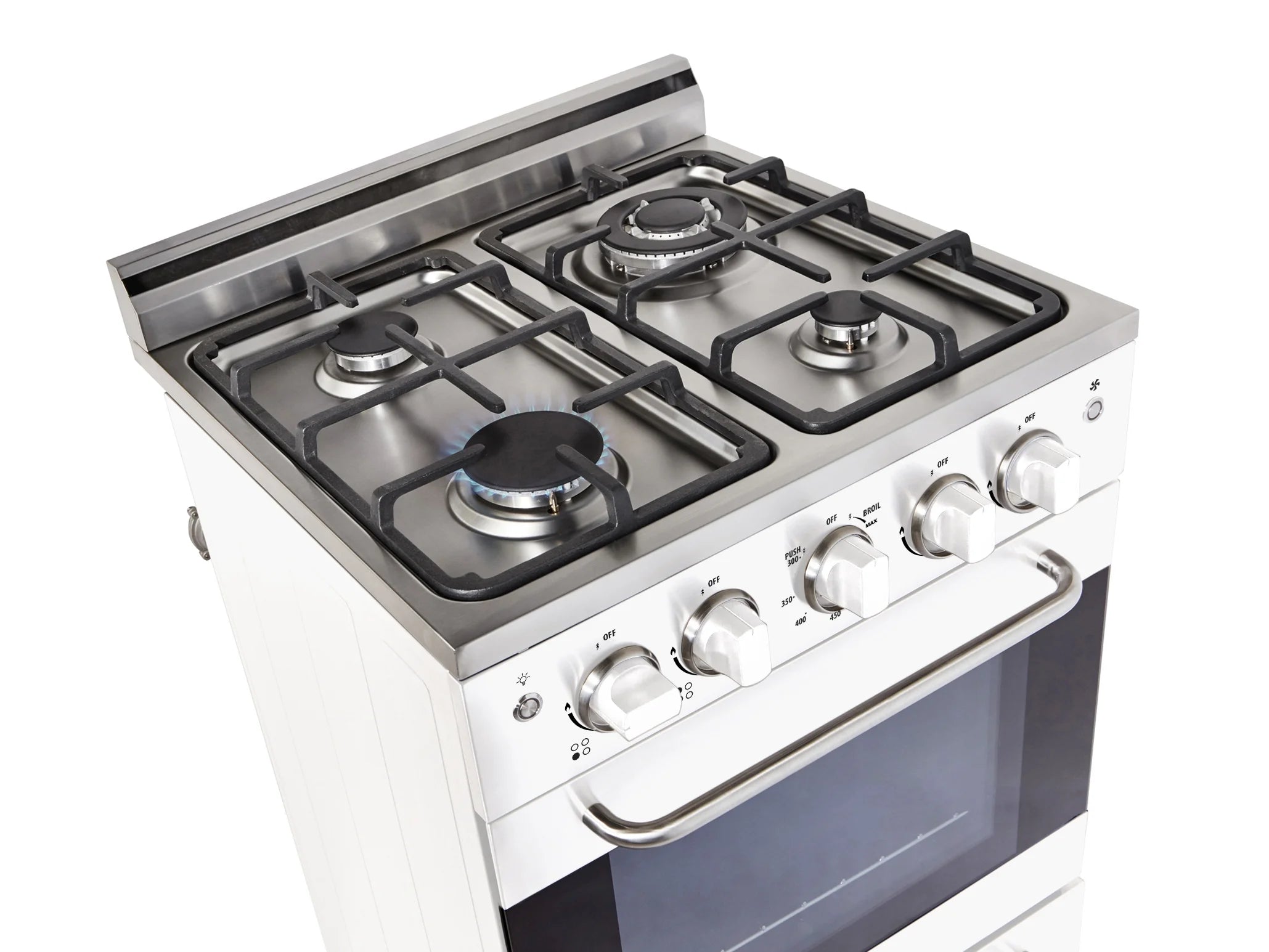 Unique Prestige 24�?2.3 cu ft Double Oven Gas Range in White