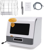 FETCOI Portable Countertop Dishwasher, Compact Mini Dishwasher with Air-Dry Function, 3 Washing Programs, for Small Apartment, RV