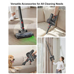 PRASKY Cordless Vacuum Cleaner, Bendable Rechargeable Cleaner for Carpet, Floor, Hair (Purple)