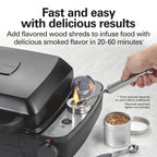 Hamilton Beach Electric Indoor Grill with Hot and Cold Smoke Infuser and Smoking Rack, Black