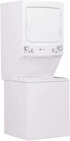 GE Unitized Spacemaker(R) ENERGY STAR(R) 3.9 cu. ft. Capacity Washer with Stainless Steel Basket and 5.9 Electric Dryer - GUD27EESNWW