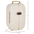 Spaco Portable Skincare Fridge with LED Display, 12L Mini Fridge for Beauty, Makeup and Cosmetics, Small Refrigerator Cooler for Desktop, White