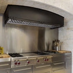 Akicon 48 Inch Range Hood Insert, Stainless Steel 8" Ducted Insert/Built-in Kitchen Vent Hood with 1200 CFM Suction, Dimmable LED Lights and Dishwasher Safe Filters, 4 Speed-Cool White