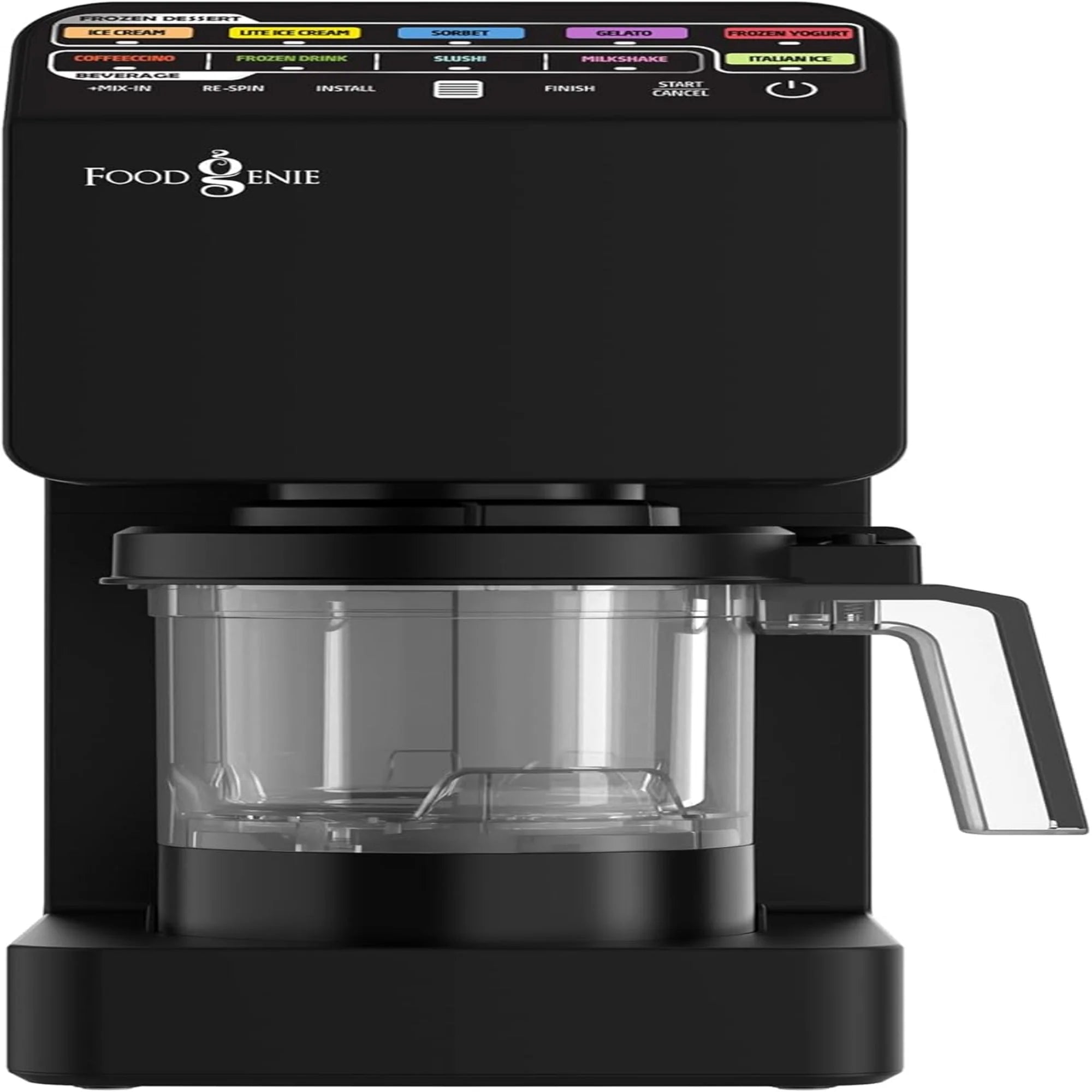 Food Genie: Dessert Station - Black - 11-In-1 Ice Cream & Frozen Treat Maker, (3) 16oz Tubs, Create Sorbet-Milkshakes-Drinks & More, Dual-Drive Motors