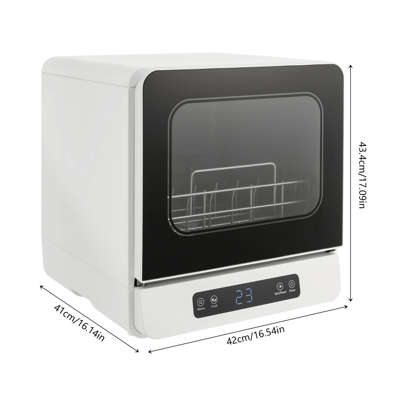 TFCFL Portable Dishwasher Electric Compact Countertop Dishes Dryer Washing Machine Touch Control