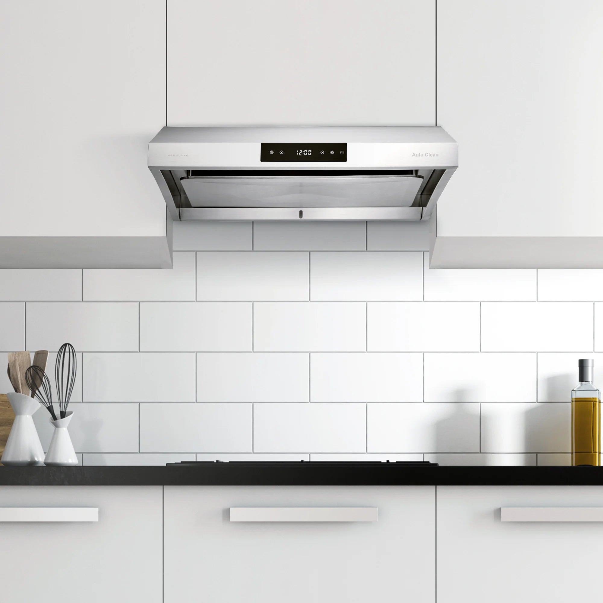 Hauslane UC-PS38 30-inch Under Cabinet Range Hood, Stainless Steel, Professional Suction, Steam Auto Clean, Touch Panel