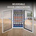 Whynter 24'' Beverage Refrigerator Cooler, 140 Cans Beverage Fridge, Built in or Freestanding Beverage Center with Stainless Steel Door