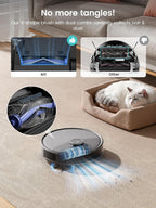 Lefant M3L Robot Vacuum and Mop, 12000Pa Suction, All-in-One Base Station, Anti-Tangle Brushes & Dual Spinning Mop, Self-Emptying & Refilling, LIDAR Navigation