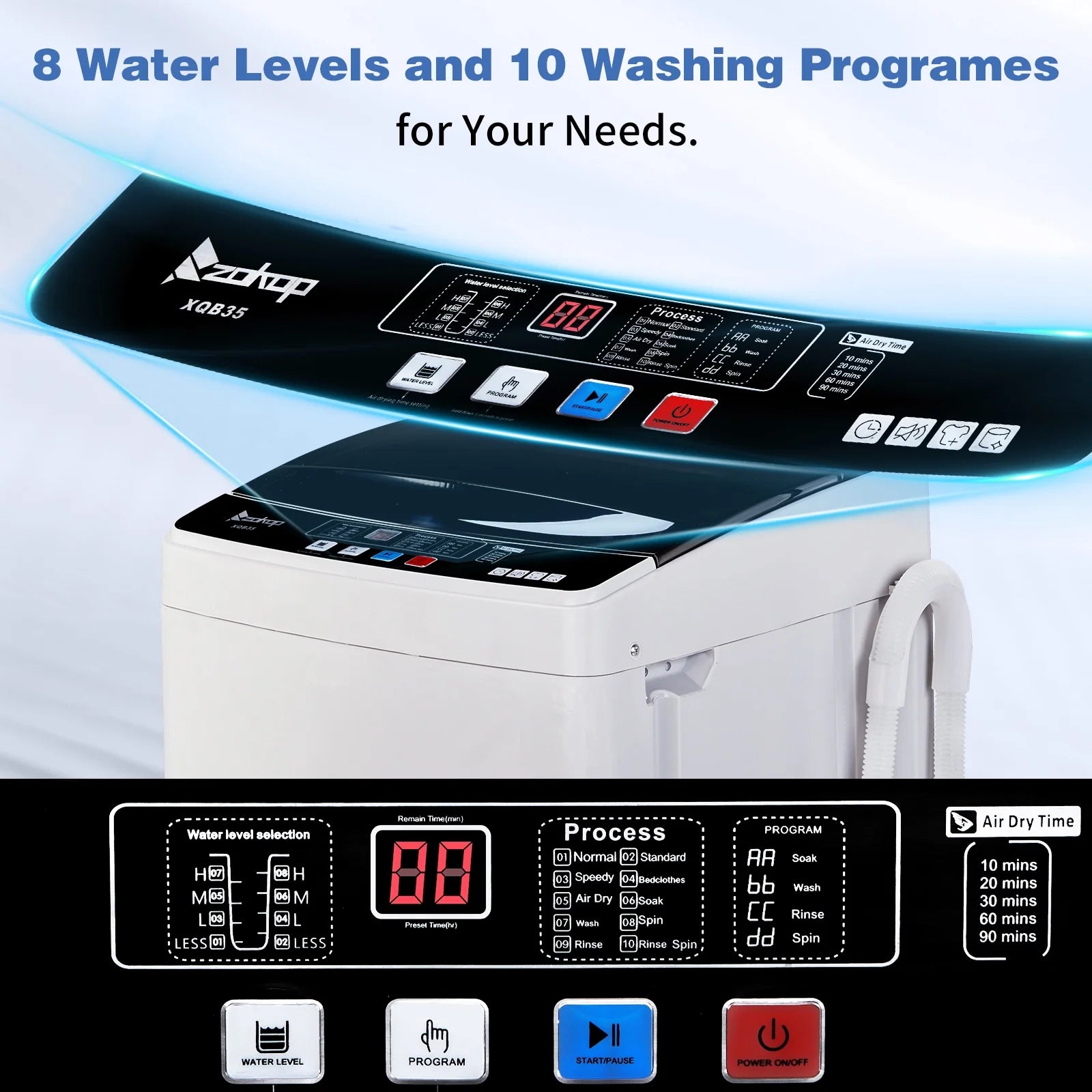 Ktaxon 17.8lbs Portable Fully Automatic Washing Machine W/ Drain Pump