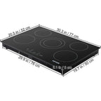 VEVOR 30'' Radiant Electric Cooktop in Black with 4 Burners
