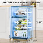 FREE VILLAGE Compact Refrigerator with Freezer,2 Door Mini Fridge,Adjustable Shelf,Small Fridge for Bedroom Office Dorm Kitchen,3.2 Cu.Ft.