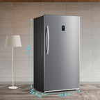 Smad 17 Cu ft Upright Single Door Conversion Freezer/Refrigerator, Frost Free, Freestanding, Stainless steel