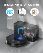 Enboya D60+ Robot Vacuum Cleaner - Self-Emptying Base, 9000Pa Suction, Wi-Fi/App/Voice Control, Smart Vacuum