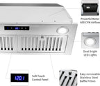 New 30 inch 600CFM Insert Range Hood Stainless Kitchen Exhaust Vent Dishwasher Filter 120V