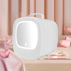 6L Beauty Mini Fridge Skincare Refrigerator with Touch Screen Led Makeup Mirror for Car Skincare Cosmetics Blue